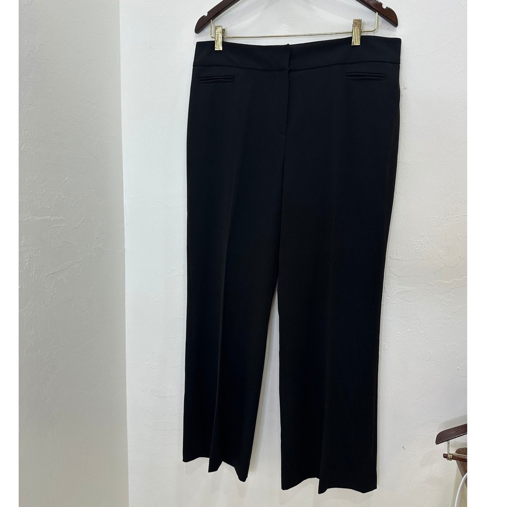 Cleo Petites Dress Pants Womens 14 Black Good‎ Wide Leg Stretch Trousers 1051PLR